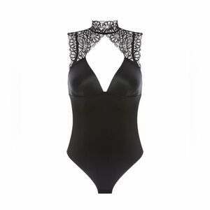 Simone Perele Black Lace Halter Bodysuit